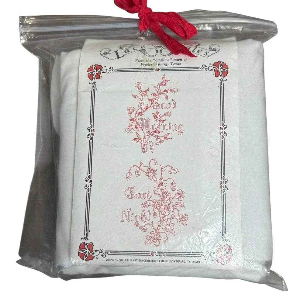 Vintage Embroidery Kit Lace Tales Pillow‎ Sham Needlepoint Good Morning Night